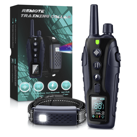 TQT Dog Training Collar - Remote Control 4000FT, 4 Training Modes, IPX7 Waterproof, Rechargeable E-Collar with Flash Light