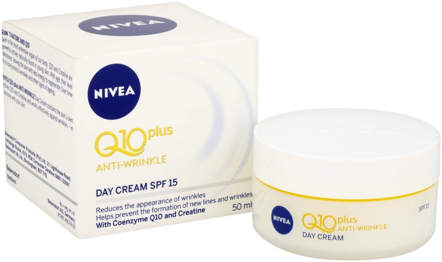 Kreunt afbreken tragedie Nivea Q10 Plus Spf 15 Anti-Wrinkle Face Day Cream, 50 Ml, Pack Of 3 -  Walmart.com