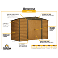 thumbnail image 3 of Arrow Storage Products 8 x 6 ft. Double Door Metal Storage Shed, Brown and Black, 3 of 8