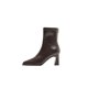 thumbnail image 3 of Botines cuadrados de cuero suave para mujer, botas cómodas de tacón alto con cremallera, zapatos de temperamento Simple, moda de otoño, 3 of 4