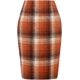 thumbnail image 1 of Falda midi de lana a cuadros para mujer, para otoño e invierno, cintura alta, entallada, longitud a la rodilla, con abertura Naranja G Naranja G Xishao ropa, 1 of 2