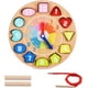 thumbnail image 1 of Juguete de reloj de madera para niños con rompecabezas de números oso de fresa Electrónica, 1 of 1