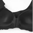 thumbnail image 6 of VISALY Front Closure Bras Wireless Bras Deep V Veck Push Up Bras with Wide Straps Bralette Minimizer Bras Sports Bras Bralette Soft Bras Comfy Bras for Women Everyday Bras Breathable Bras Black M, 6 of 8