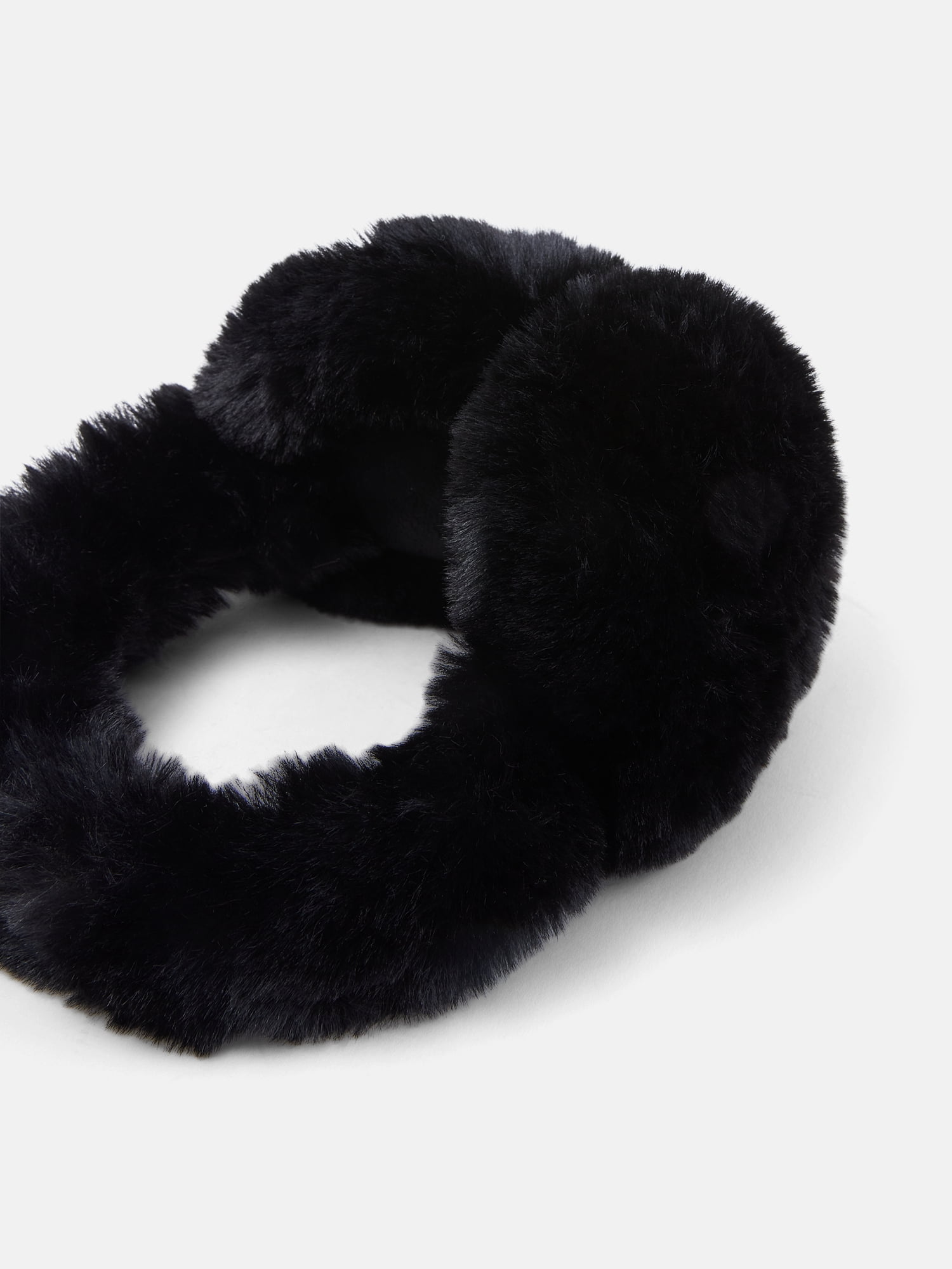 Time and Tru Women's Faux Fur Earmuffs, One Size, Black