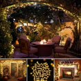 thumbnail image 2 of Luces LED solares de hadas de 10 m, 8 modelos de iluminación, impermeables, para exteriores, decoración de jardín, fiesta, Navidad, blanco cálido, 2 of 6