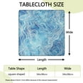 thumbnail image 2 of Blue White Tie Dye Wave Pattern Square Fitted Tablecloth with Elastic Edge,Square Table Cover,Washable Elastic Table Cover for Home Kitchen Party Decor 34"x34", 2 of 6