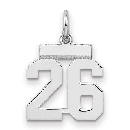 Sterling Silver Number 26 Pendant Necklace, Block Numeral Charm for Men and Women, Sports Jersey Style, Milestone Symbol, Modern Unisex Personalized Jewelry