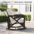 thumbnail image 2 of POTEBAN 3-Piece Black Metal Patio Rocking Chair Set, Heavy Duty 350 lbs Capacity Outdoor Bistro Furniture Set with 2 Rockers, Thick Cushions and Coffee Table for Porch, Rust-Resistant, Beige, 2 of 9