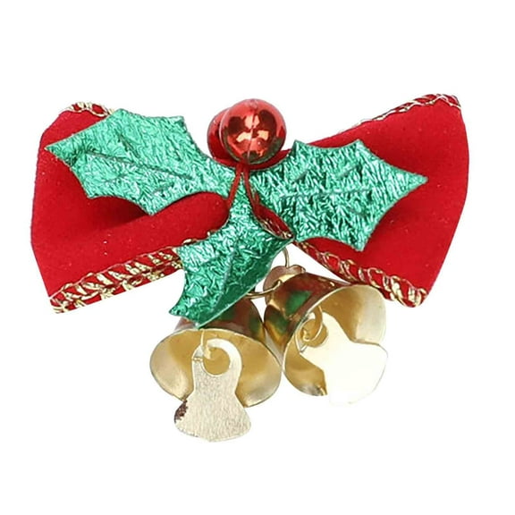 Fwttom Christmas Bells Bow Decor - Hanging Bells Ornaments Holiday Christmas Bows Party Birthday Decorations Bells for Indoor Outdoor Xmas Tree Wreath Garland