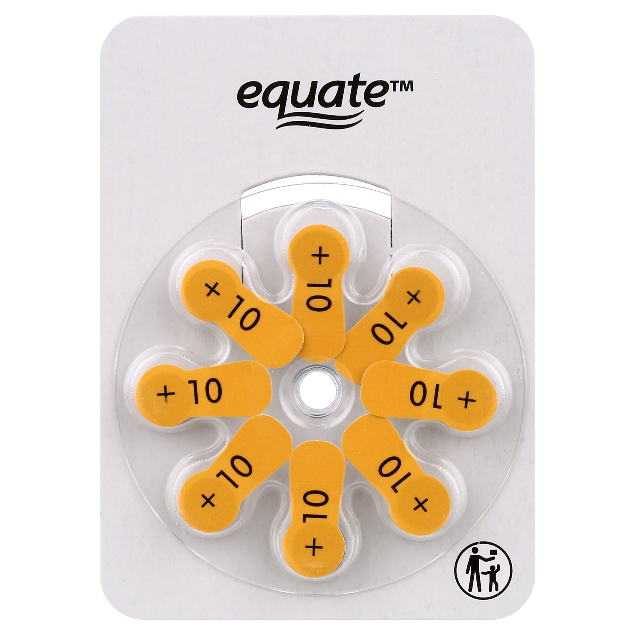 Equate Zinc Air Hearing Aid Batteries, Size 10, 32 Count