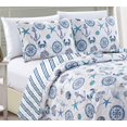 thumbnail image 2 of Great Bay Home 3 Piece Nautical Reversible Quilt Set with Shams. Seashell Beach Theme Coastal Bedspread Coverlet. Azure Collection (Full/Queen, Azure), 2 of 4