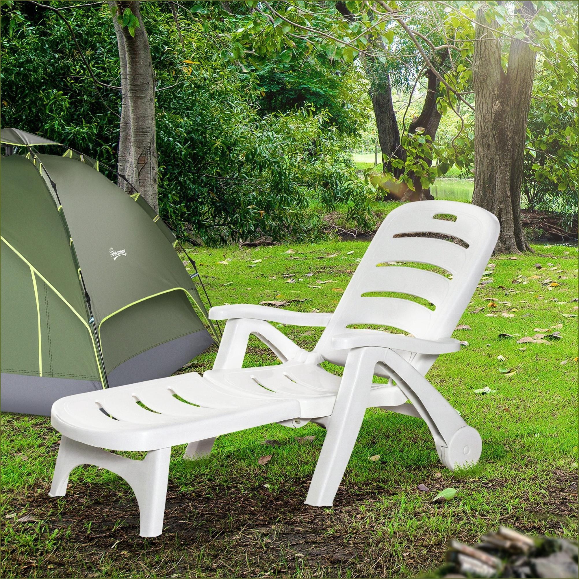 Outdoor Solid Wood Rocking Adirondack Chair | For Patio Backyard Fire Pit Porch | White|Slat Back
