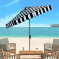 thumbnail image 3 of SAFAVIEH Outdoor Collection Elsa Fashion Line 9-Foot Tilt Umbrella Black / White, 3 of 7