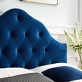thumbnail image 4 of Contemporary Modern Urban Designer Bedroom Full Size Tufted Headboard, Velvet Fabric, Navy Blue, 4 of 4
