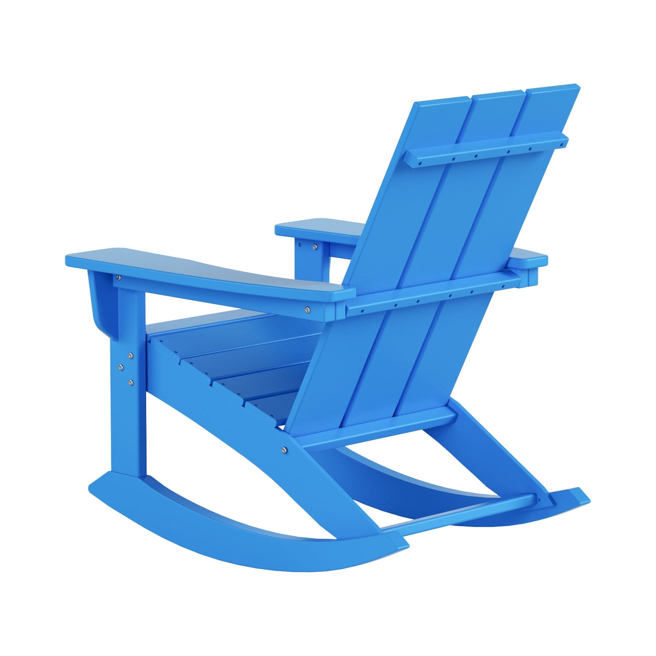 GARDEN Set of 2 Modern Plastic Outdoor Rocking Chairs for Patio Porch, Pacific Blue