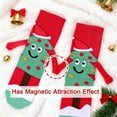 thumbnail image 3 of Bocaoying 4 Pairs Christmas Magnetic Hand Holding Socks, Red Green Funny Socks, 3D Cotton Socks for Winter Xmas Birthday Valentine Party Gift Supplies, 3 of 7
