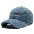 thumbnail image 1 of Mightlink Adjustable Hook Loop Fasteners Extended Brim Baseball Cap Women Autumn Winter Artificial Lamb Wool Outdoor Hat, 1 of 7