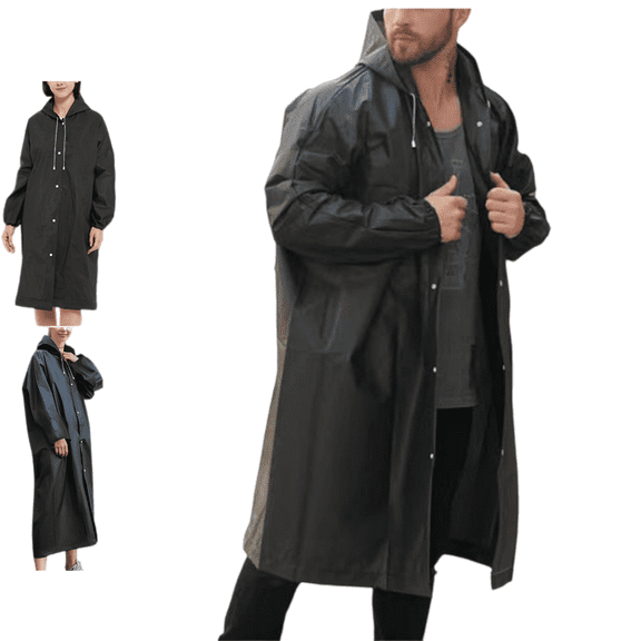 Rain Ponchos with Hoods and Sleeves, Reusable Raincoats, EVA, Portable, Lightweight, for Adults