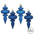 thumbnail image 2 of Vickerman 4" Blue 4-Finish Finial Ornament, 8 per Box, 2 of 3
