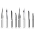 thumbnail image 1 of CNC Router Bits Set 1/4 , Engraving Wood Carving Router Bit 6mm & 4mm, V-Groove, Profile Bit, Tungsten Steel - 8PCS, 1 of 7