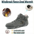 thumbnail image 3 of Men's Outdoor Casual Boots Lightweight Warm Fleece-lined Thickened Waterproof Sneakers Fashion for Walking Non-Slip Shoes Gray 12 US, 3 of 7