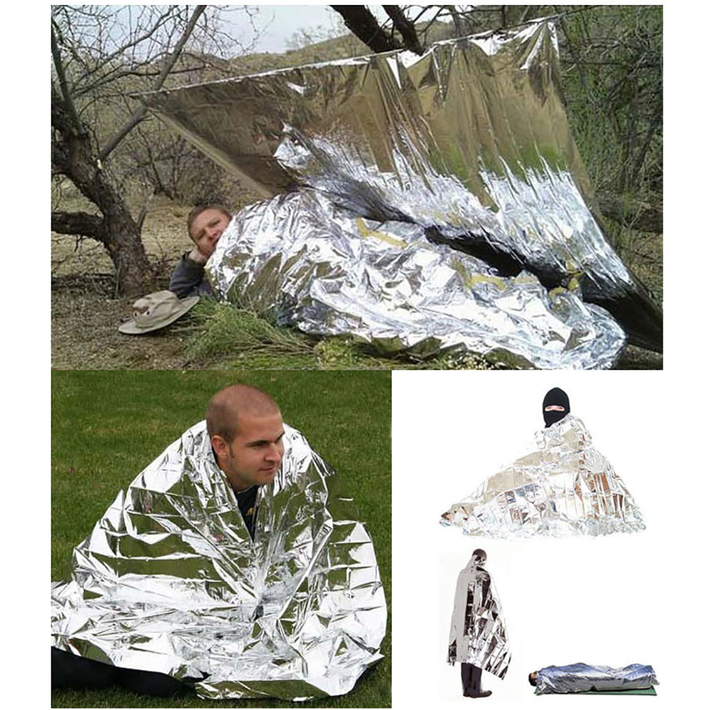 Outdoor Camping Emergency Tent Blanket Sleeping Bag Survival Reflective Shelter 