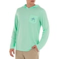 thumbnail image 2 of Guy Harvey Men's Keys Slam Scribble Long Sleeve Green Performance Hoodie w/ Pocket, 2 of 6