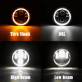 thumbnail image 3 of 1 Pair 5 3/4" 5.75 High/Low Beam Projector LED Headlight with DRL Extension Wire for Motorcycle Headlamp Driving Light, 3 of 9
