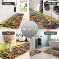 thumbnail image 6 of Vintage country Style Kitchen Mat Set, Anti-Slip Flannel Cushioning Mat for Wine Glass, Easy Clean Floor Mat for Kitchen, Living Room, Dining, Bathroom & Entrance, 6 of 8