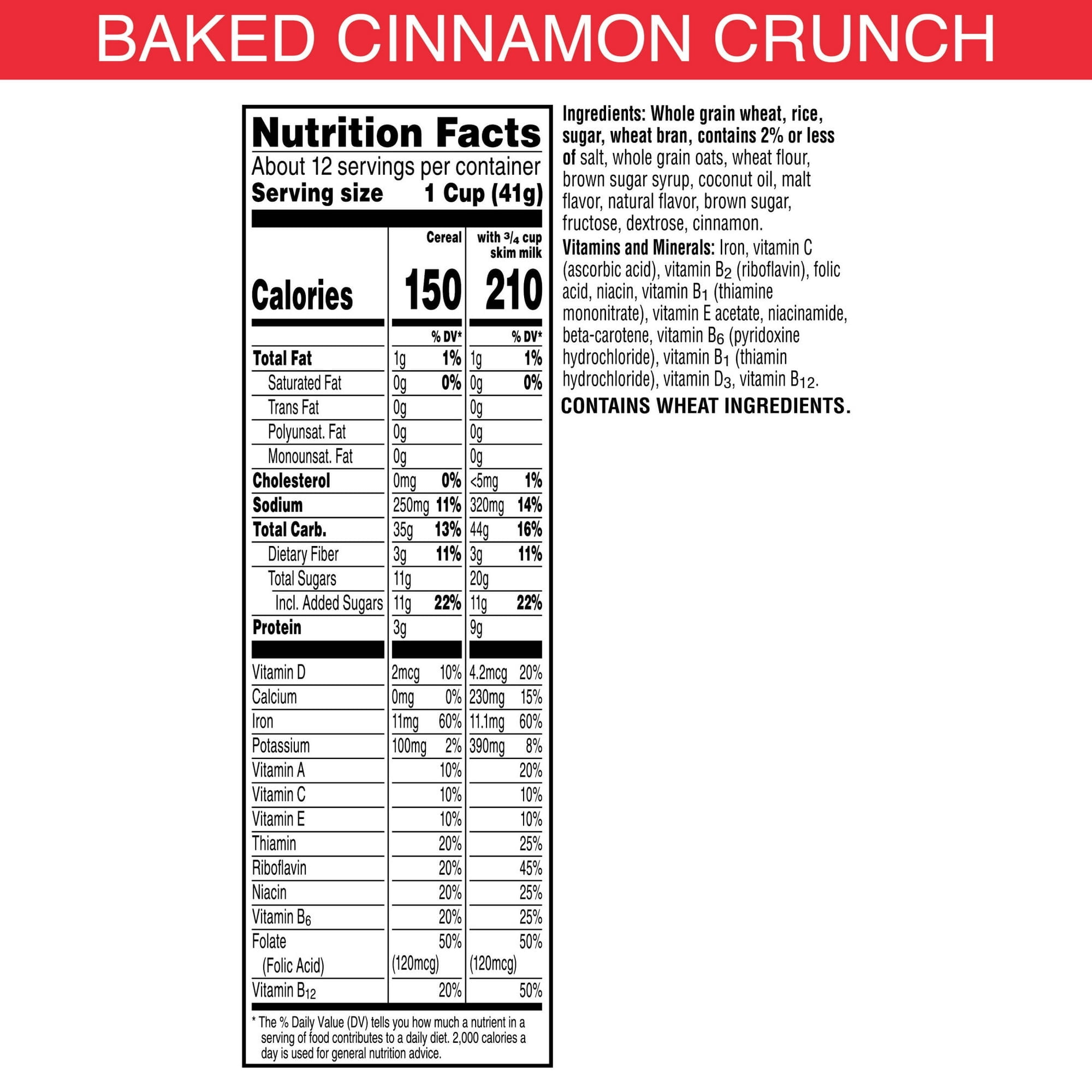Kellogg's Special K Baked Cinnamon Crunch Breakfast Cereal, Good Source of Fiber, Family Size, 17.3 oz