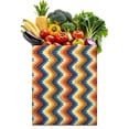 thumbnail image 1 of Rustic Style Nordic Stripes Fabric Grocery Bag - Machine Washable Eco-Friendly Foldable Shopping Tote, 1 of 5