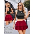 thumbnail image 4 of Carlikeit Women's Y2K Pleated Mini Skirt, Layered Ruffle Micro Skirt with Adjustable Drawstring Waist, Casual Short Skirt for Daily Wear and Festivals, 4 of 13