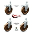 thumbnail image 2 of 6 Inch High Temp Phenolic Wheel Swivel ½ Inch Stem Caster Set 2 Total Lock Brake, 2 of 2