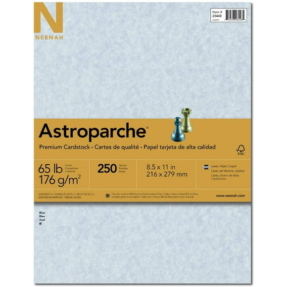 Wausau Astroparche 65# Fine Business Cover Paper, 250 Count, Blue, 8.5 X 11 Inches (26448)