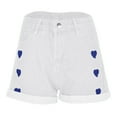 thumbnail image 5 of HOWPAY Jean Shorts for Women Stretchy Wide Leg High Waisted Distressed Denim Pants With Pockets Relaxed Fit Summer Casual Comfy Y2K Shorts White M, 5 of 8