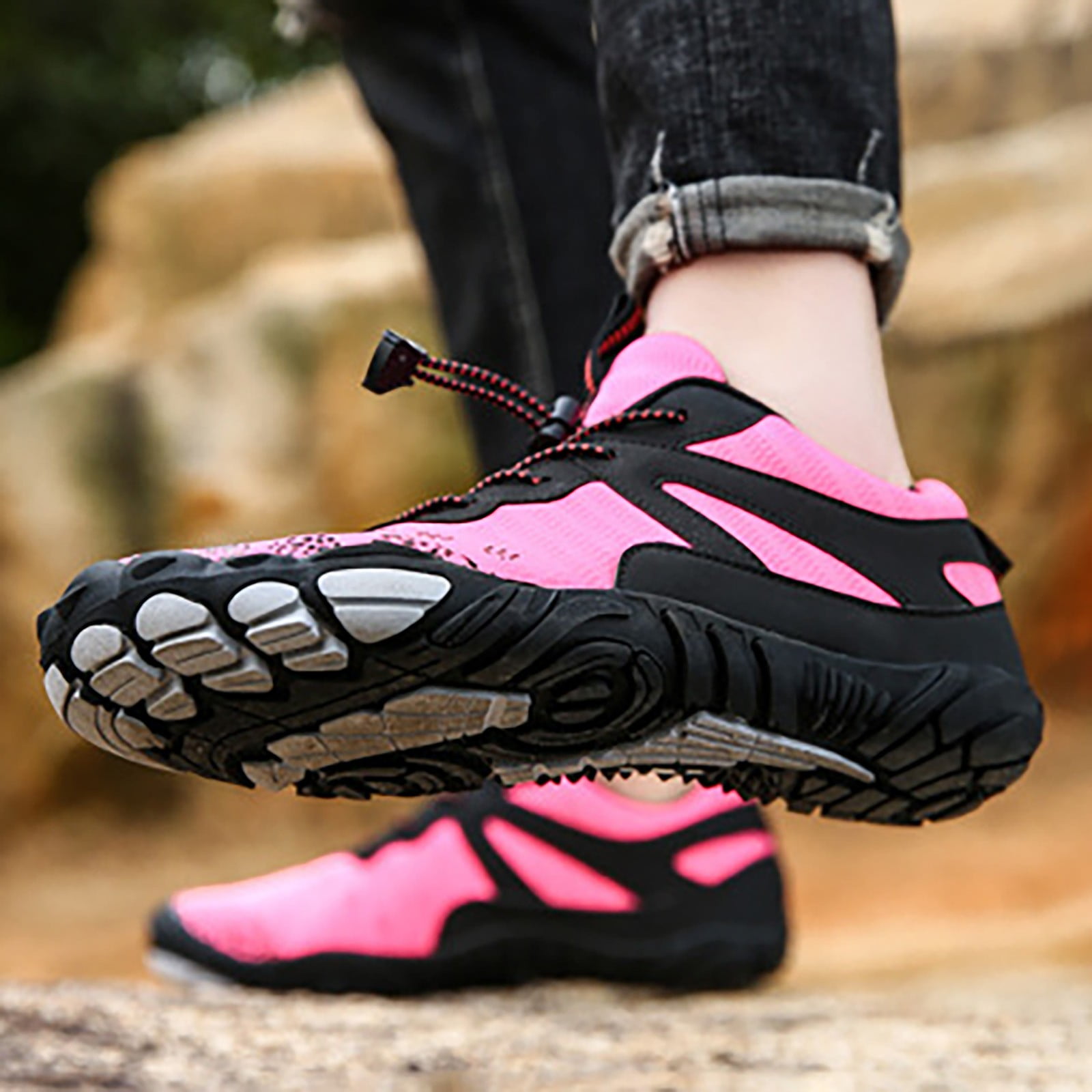VBARHMQRT Hiking Water Shoes Women New Large Size Mesh Flat Round Toe Wading Shoes Couples Fitness and Sports Water Shoes Outdoor Versatile Five Toe Hiking Shoes Hiking Water Shoes Kids