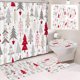 thumbnail image 1 of Christmas Shower Curtain Santa Curtain Background Cloth Hanging Cloth Bathroom Set, 1 of 6