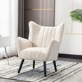 thumbnail image 1 of Solid Black Wood Legs Upholstered Accent Chair Modern Solid Wood Accent Chair, Velvet Fabric Back Upholstered Lounge Chairs, Living Room Furniture, 1 of 7