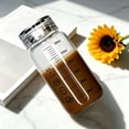 thumbnail image 5 of 8.8oz Glass Water Bottle with Scale & Lid clear Water cup for Coffee Juice Daily Hydration(Clear-13.3cm), 5 of 8