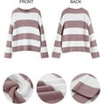 thumbnail image 6 of Women's  Fall Long Sleeve Oversized Striped Color Block Comfy Loose Crew Neck Knitted Pullover Sweater, 6 of 19