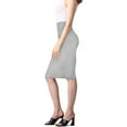 thumbnail image 4 of H&C Women Premium Nylon Ponte Stretch Office Pencil Skirt High Waist Made in The USA Below Knee, 4 of 5