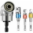 thumbnail image 1 of Flexible Drill Bit Extension, Universal Socket Adapter Set for Multifunctional Tool Conversion, 105° Heavy Duty Right-Angle Adapter for Tight Spaces, 1pc Right Angle Drill Bit and 3pcs Socket Adapter, 1 of 5