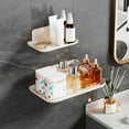thumbnail image 4 of Space Saving Sturdy Shower Shelf with Adhesive Wall Mounted Without Drilling Bathroom Organizers for Toiletries, 4 of 8