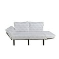 thumbnail image 2 of Floral Futon Couch, Floral Pattern with Abstract Carnation Flower Motifs Swirled Leaves Ornate Antique, Daybed with Metal Frame Upholstered Sofa for Living Dorm, Loveseat, Grey White, by Ambesonne, 2 of 4