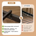 thumbnail image 6 of uiowio Twin over Full Metal Low Bunk Bed with Stairs, Safety Rail & Steel Slats, Space-Saving Heavy Duty Bed Frame for Adults & Teens, No Box Spring Needed, Black, 6 of 9