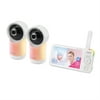 Vtech 5 in. Smart Wi-Fi 1080p 2-Camera 360 deg Pan & Tilt Video Baby Monitor System with Display, Night-Light & Remote Access, White