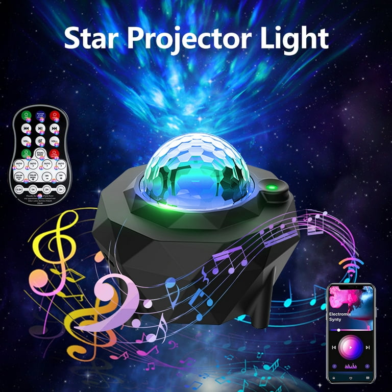 Jytue Star Projector Light， 8 Modes Remote Control Projector Lamp Bluetooth  Ocean Star Galaxy Projector Ceiling Starry Night Wave USB Powered Night