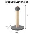 thumbnail image 6 of 22" Cat Scratching Post, Sisal Cat Scratcher with Toy, Monster Design for Indoor Cats, Kittens & Large Cats - Grey, 6 of 7