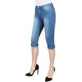 thumbnail image 2 of 2Luver, Women's, Stretchy 5 Pocket Skinny Capri Jeans, Denim Blue, 13, 2 of 3