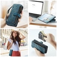 thumbnail image 3 of CaseMe Phone Case Wallet Case for Samsung Glalxy Z Fold 6 PU Leather Magnetic Handbag Zipper Pocket Card Slots, 3 of 7